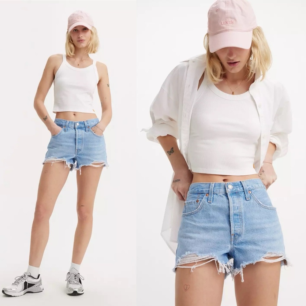 Levi's Light Blue Jean Shorts